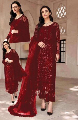 EMAAN MAHROON FRILL