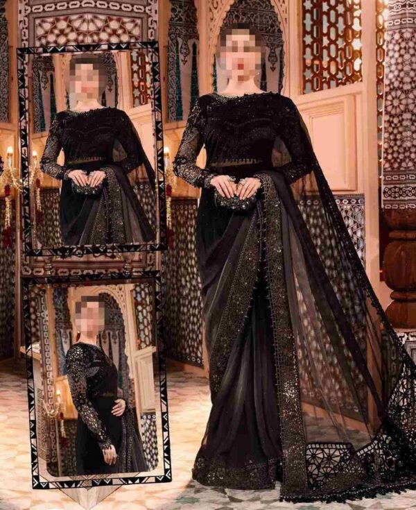 DAIRY BLACK SAREE