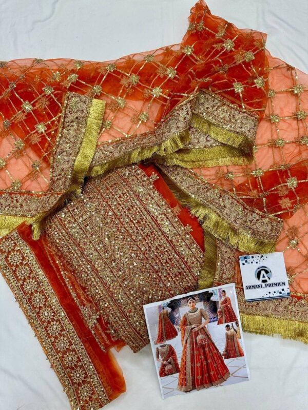 KIRAN ORANGE LEHNGA - Image 2
