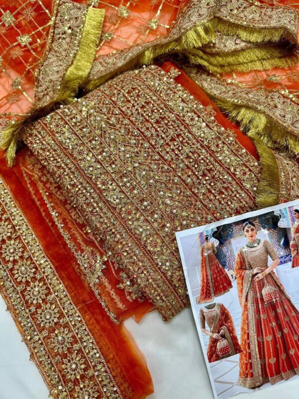 KIRAN ORANGE LEHNGA - Image 3