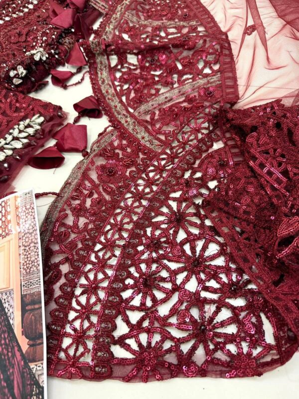ARMANI MAHROON SAREE - Image 2