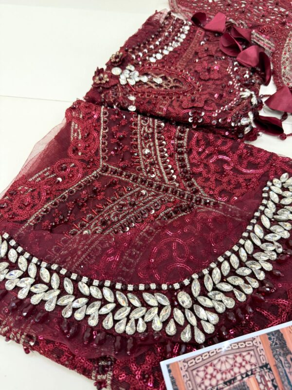 ARMANI MAHROON SAREE - Image 3